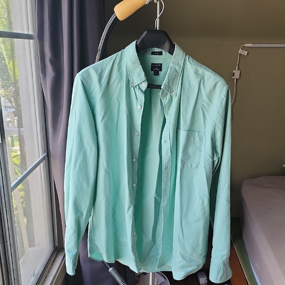 J. Crew 100% Cotton Button Down XL Mint Green